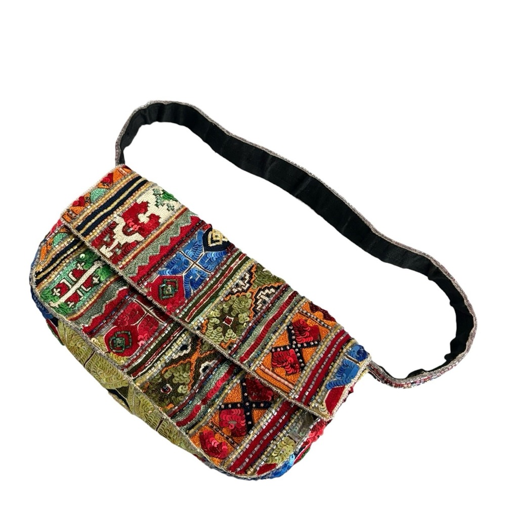 Santi Multicolor Sequined Clutch Shoulder Handbag